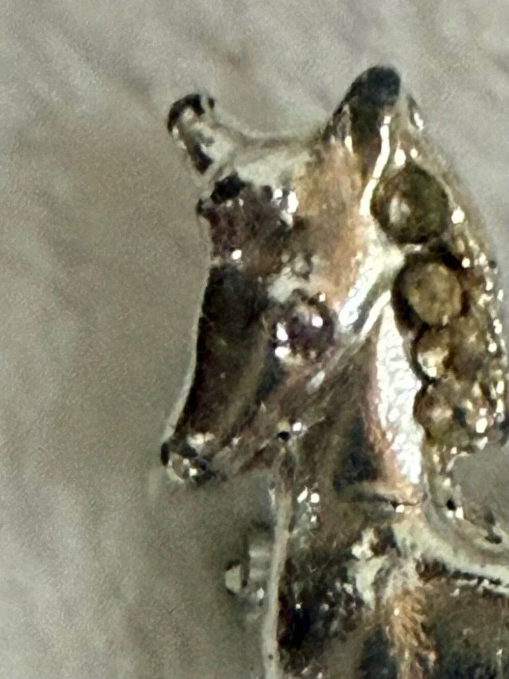 Vintage Silver-Tone Foal colt Unicorn pony mare rhinestone mane Brooch Pin With